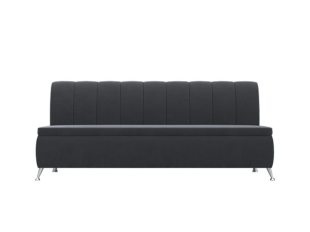 Кухонный прямой диван Кантри (полностью велюр серый) - Вид 2