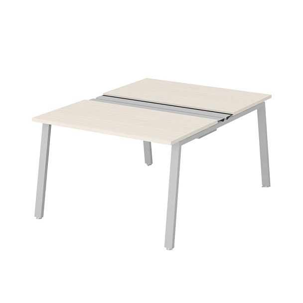 Рабочая станция на металлокаркасе с щетками и лотком "Столы для персонала"  ПК-ТНП-СР120Х160Н2/МКА/БЭ/КК-В2-940 дуб альпийский - Вид 1