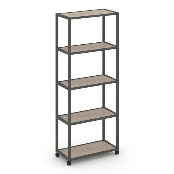 Shelf Mobile Стеллаж 5 уровней 1 секция VR.LT-STK-501.12 Дуб Аттик/Металл Антрацит 1200*400*2000 - Вид 1
