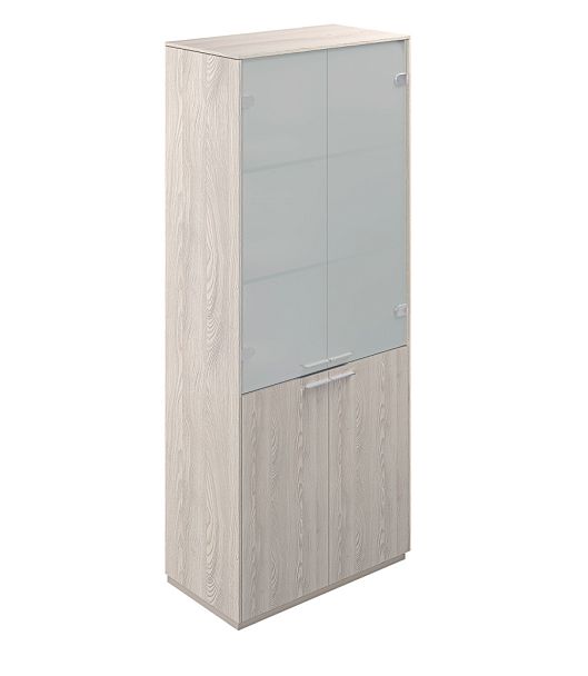 Шкаф высокий со стеклом мат., Atlas 824х450х1976 обвязка YN, фасады YN - Вид 1
