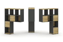 Concept Надставка высокая CN.DNV-003 Дуб Винченцо/Антрацит/Металл Антрацит 1099*350*1486 - Фото предпросмотра