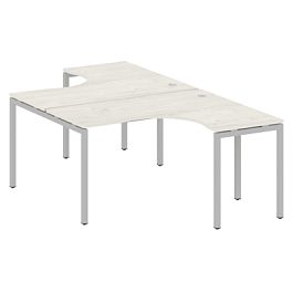 Metal System Quattro Р. ст. криволинейная на П-образном м/к 40БП.РАС-СА-2.3 Дуб наварра/Серый металл 1400*2435*750 - Фото предпросмотра