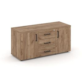 Стайл Проджект Тумба для оргтехники/сервисная SN.TS-002 Дуб Табак/Черный Ручки 1206*460*576 - Фото предпросмотра