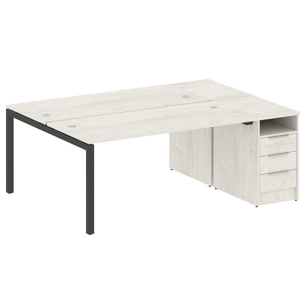 Metal System Quattro Р. ст. с тумбой на П-образном м/к 50БП.РС-СТП-2.4 Дуб наварра/Антрацит металл 2012*1475*750 - Вид 1