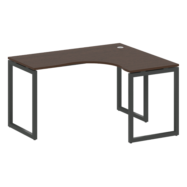 Metal System Quattro Стол криволинейный правый на О-образном м/к 40БО.СА-3 (R) Венге/Антрацит металл 1400*1200*750 - Вид 1