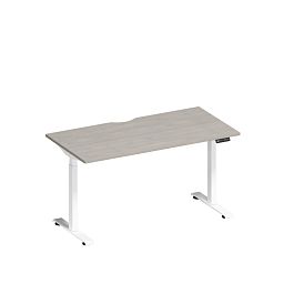 Стол письменный на электроприводе с вырезом Elevo А2 БГ 003.2 ДШ дуб шамони/ белый гладкий - Фото предпросмотра