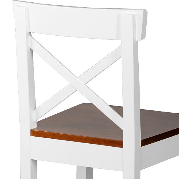 Комплект деревянных полубарных стульев с жестким сиденьем Бергольф Белый/Темный орех, 2 шт. - Вид 8