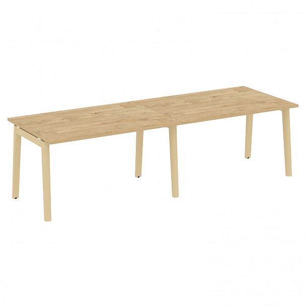 Стол переговорный (2 столешницы) "Onix wood" OW.PRG-2.3 тиквуд светлый/дуб светлый - Вид 1
