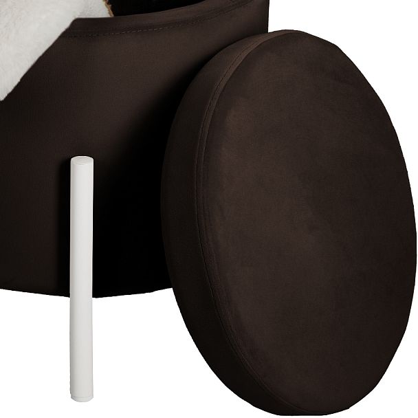 Пуф Кен с местом для хранения Коричневый велюр Confetti coffee/белый - Вид 5