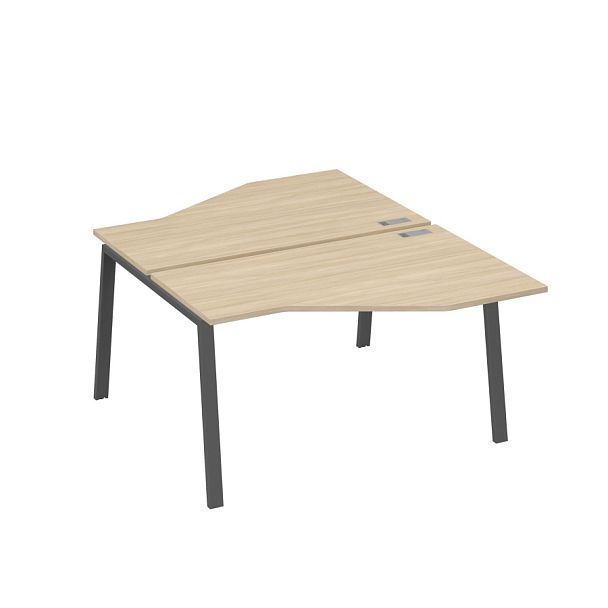 Рабочая станция (2х140) каркас TRE со столами Техно A4 А4 Б3 187  БП дуб скандинавский / металлокаркас антрацит - Вид 1