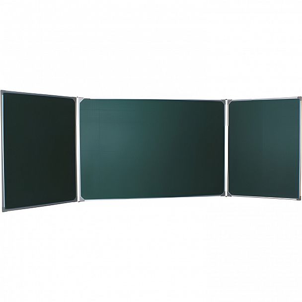 Доска для мела магнитная 3-х элементная, 100х170/340 см, 5 рабочих поверхностей, зеленая, BOARDSYS, ТЭ-340М - Вид 2