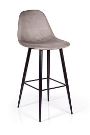 Стул барный TED, бархат пепельно-бежевый 25 /опора конус - Фото предпросмотра