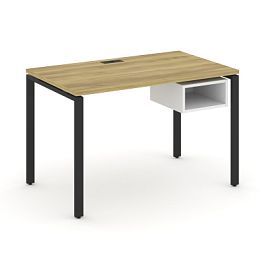 Concept Стол рабочий с подвесной тумбой с 1 открытой нишей CN.SP-102 Дуб Винченцо/Белый Бриллиант/Металл Черный 1180*720*750 - Фото предпросмотра