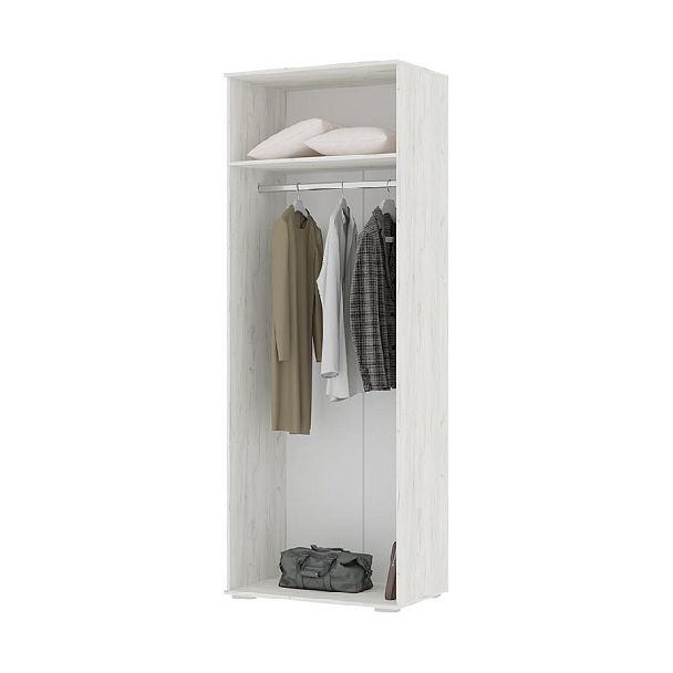 НЕЛЬСОН ШК 04 (СОЛО-4) Шкаф (0.800х2,200х0,500) дуб крафт белый/дуб крафт белый - Вид 2