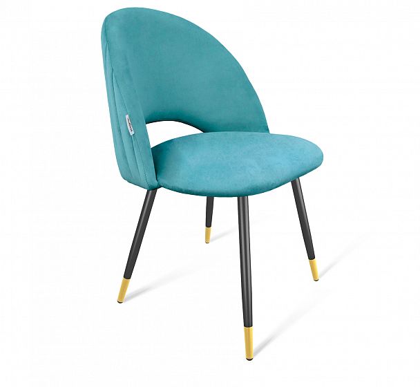 Стул Sheffilton SHT-ST34-1/S95-1 голубая пастель/чёрный муар/золото - Вид 1