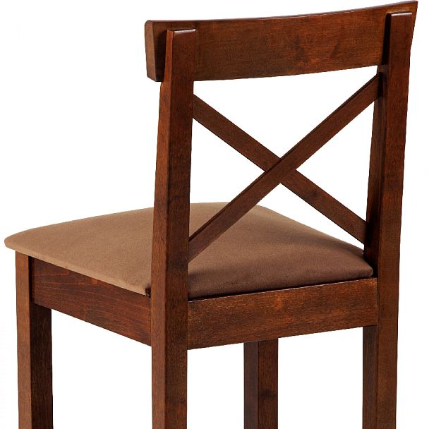 Стул деревянный полубарный Бергольф с мягким сиденьем Темный орех/Коричневый велюр - Вид 10