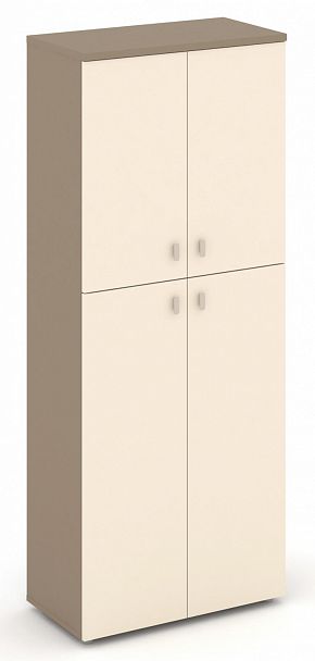 Шкаф высокий широкий (2 средних фасада ЛДСП + 2 низких фасада ЛДСП) "ESTETICA" ES.ST-1.8 Сатин - Вид 1