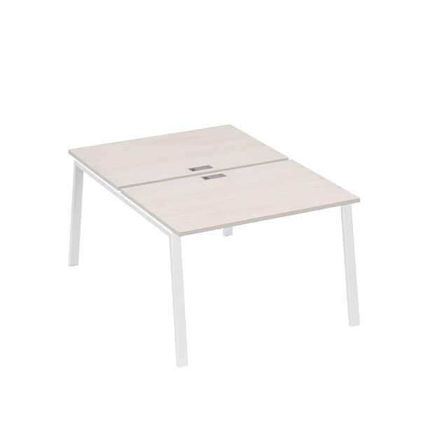 Станция (2х120) рабочая с металлокаркасом TRE A4 А4 Б3 176  БП дуб / металлокаркас белый - Вид 1