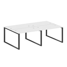 Metal System Р. ст. на 4 раб. места на О-образном м/к БО.СМ-4.2 Белый/Антрацит металл 2400*1475*750 - Фото предпросмотра