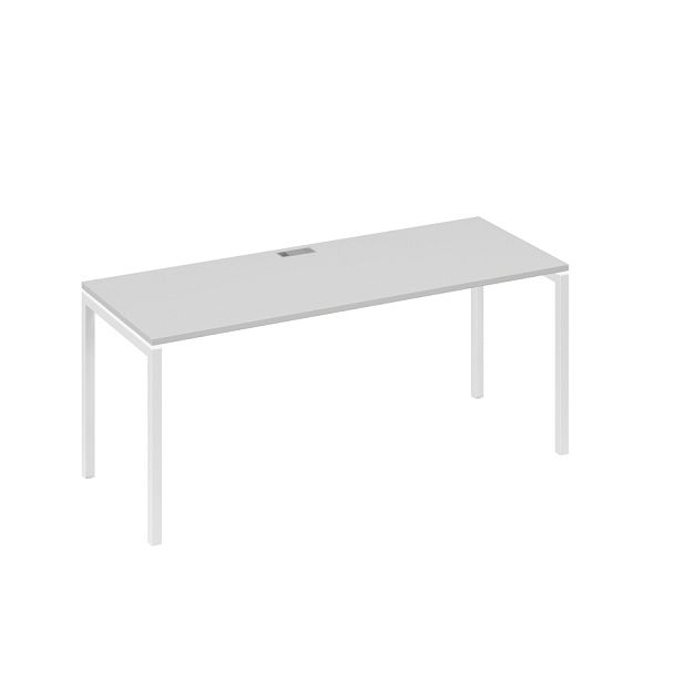 Стол письменный на металлокаркасе DUE A4 А4 Б2 016 БП серый / металлокаркас белый - Вид 1