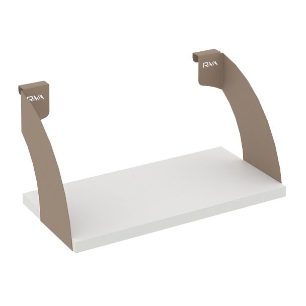 Навесные полки. Кронштейны+ЛДСП полка 400мм MAN-41-4 Белый бриллиант/Мокко металл 400*220*200 - Вид 1