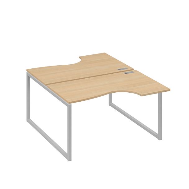 Рабочая станция каркас QUATTRO (2х140) столы Классика A4 А4 Б4 184 БП натуральный дуб / металлокаркас серый - Вид 1