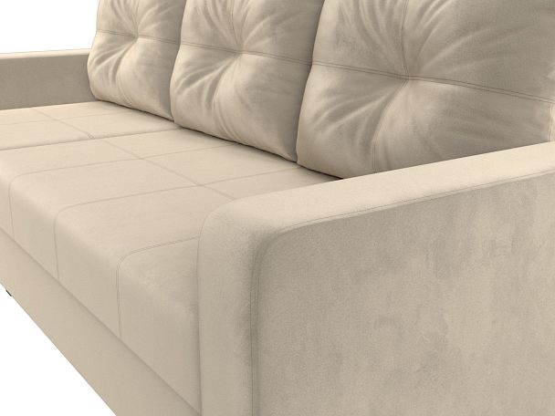 Диван угловой Ливерпуль Лайт левый угол Микровельвет бежевый - Вид 4