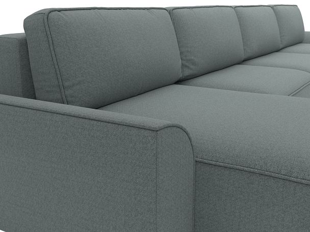 Диван п-образный Лига-048 НПБ лонг Рогожка серый - Вид 4