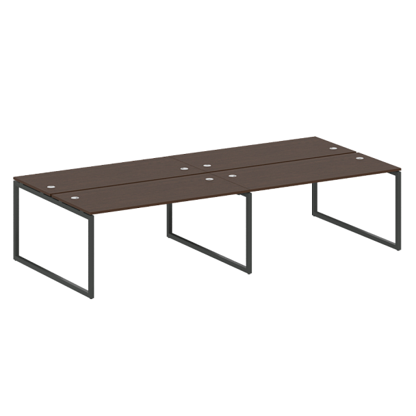 Metal System Quattro Р. ст. на 4 раб. места на О-образном м/к 40БО.СМ-4.4 Венге/Антрацит металл 3200*1475*750 - Вид 1