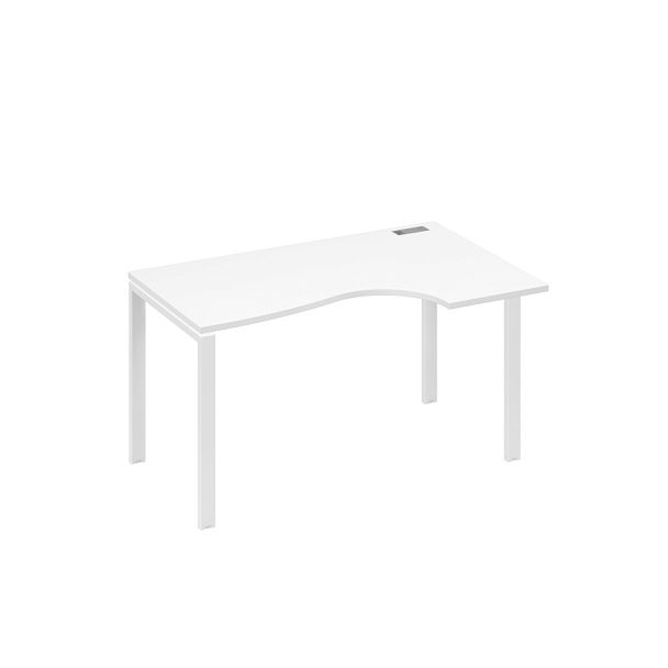 Стол эргономичный правый "Классика" на металлокаркасе UNO A4 А4 Б1 044 БП белый премиум / металлокаркас белый - Вид 1