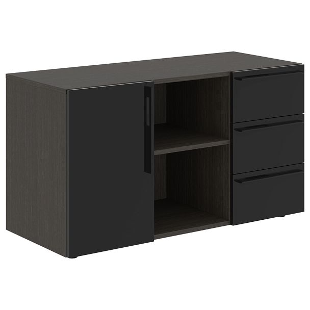 Тумба сервисная СП-064-25-07 Черный глянец/Дуб Мореный 1200х500х670 KANON - Вид 1