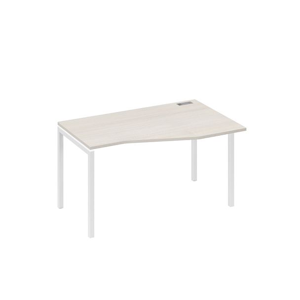 Стол эргономичный правый "Техно" на металлокаркасе DUE A4 А4 Б2 064 БП дуб / металлокаркас белый - Вид 1