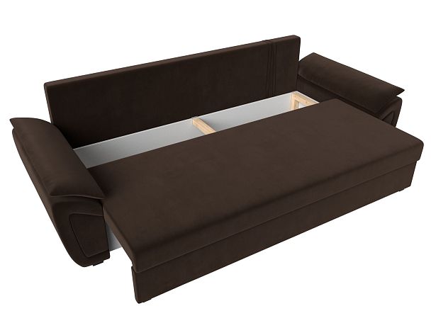 Прямой диван Нэстор Лайт (полностью микровельвет коричневый) - Вид 7