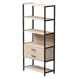 Набор стеллажных систем №5 Everprof EVO 830x385x1840 Дуб Соната/Черный - Фото предпросмотра