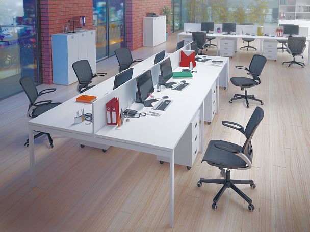 Экран для рабочих станций фронтальный Tess Metal 140x1,8x44 белый - Вид 13