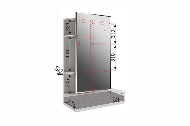 Трюмо Арина STA-01.1747 белый рамух - Вид 8