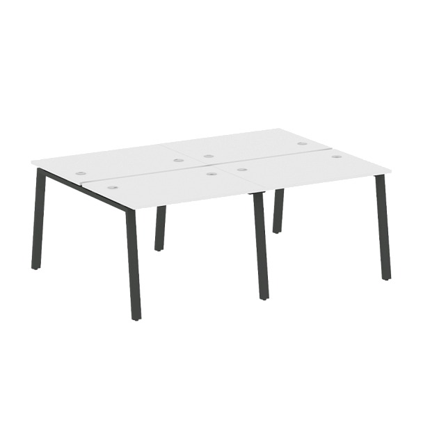 Metal System Р. ст. на 4 раб. места на А-образном м/к БА.СМ-4.1 Белый/Антрацит металл 2000*1475*750 - Вид 1