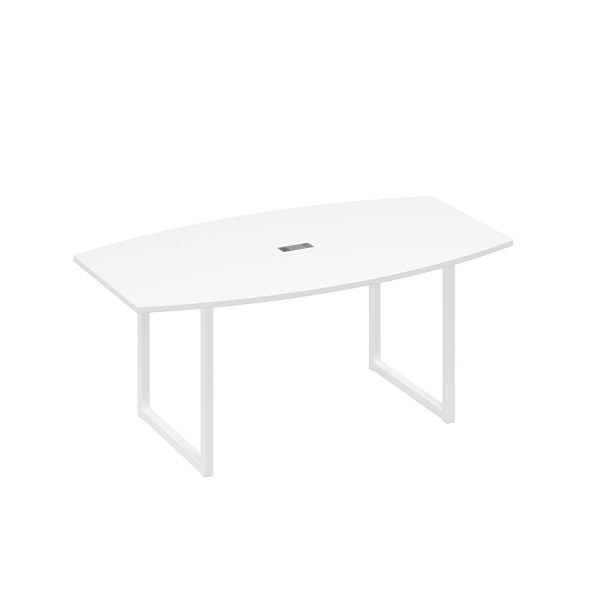 Стол для переговоров 180 на каркасе QUATTRO A4 А4 Б4 112 БП белый премиум / металлокаркас белый - Вид 1