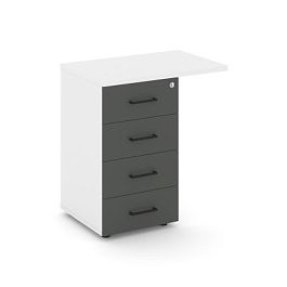 Стайл Проджект Тумба приставная SN.TPP-002 Белый/Белый/Антрацит/Черный Ручки 416/700*460*750 - Фото предпросмотра