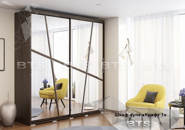 Шкаф-купе "Крафт-1" (1962*2176*591) снят с про-ва венге - Вид 1