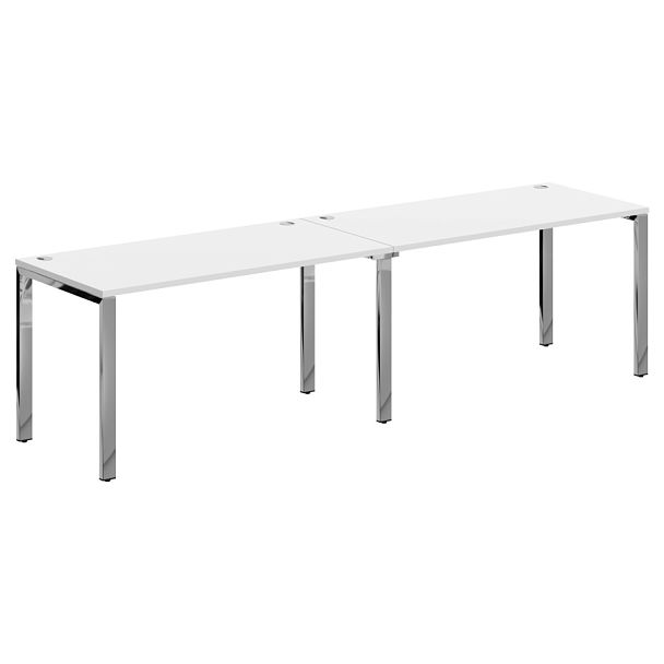Стол 2-х местный XGWST 2870.1 Белый/Нержавеющая сталь 2800х700х750 XTEN GLOSS - Вид 1
