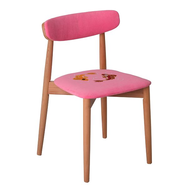 Стул Роквелл вышивка рыбки, велюр TEDDY 833, ножки бук - Вид 2