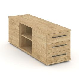 Rift Тумба опорная/приставная RF.TOPD-001 Тиквуд Светлый/Металл Антрацит 1232*450*523 - Фото предпросмотра