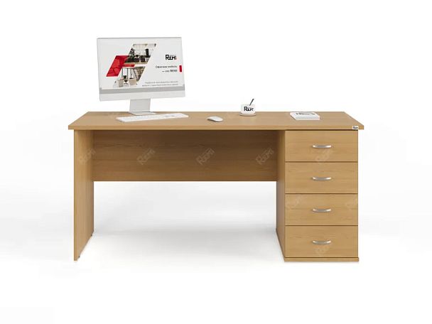 ЛАЙТ / LIGHT RRG007-16x6R Однотумбовый стол 160x60x75 Бук - Вид 2