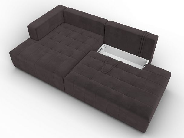 Диван угловой Лига-103 НПБ угол левый Велюр коричневый - Вид 7