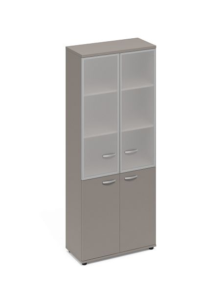 Шкаф со стеклянными дверьми в алюминиевой рамке A4 А4 9380 БП мокко премиум - Вид 1