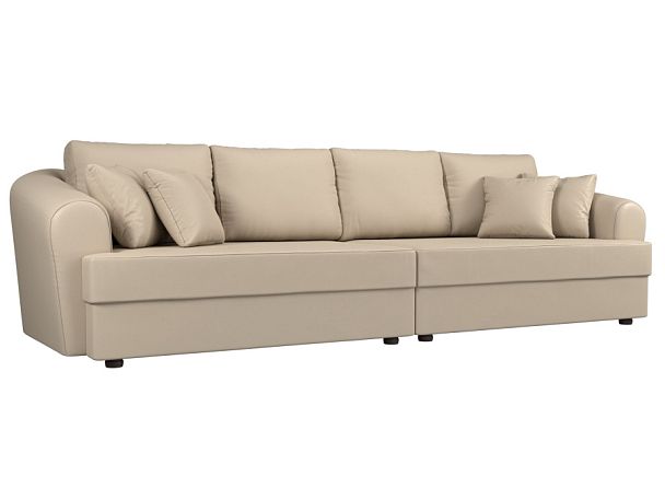 Прямой диван Милтон (полностью экокожа бежевая) - Вид 1
