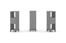 Стайл Проджект Набор стеллажа одностороннего, 3 яруса SN.NS-311 Серый Пепел/Металл Антрацит 387*400* - Фото предпросмотра