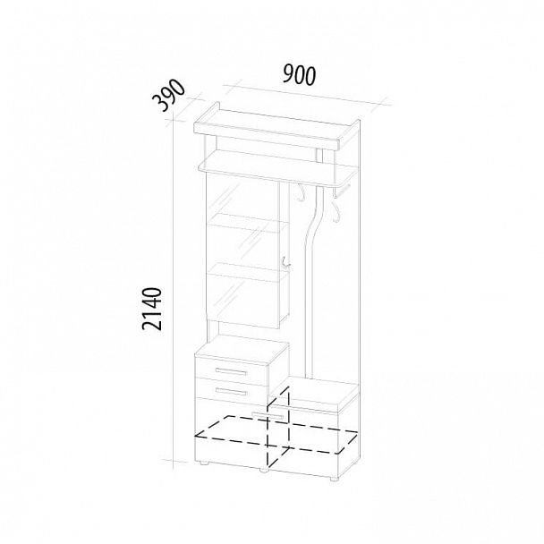 Прихожая "Мэри" 39.08 - Вид 2