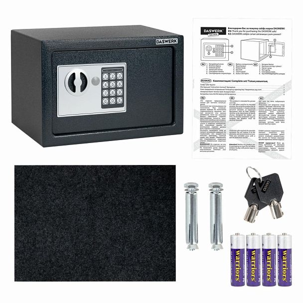 Сейф мебельный DASWERK SC-200EL (200х310х200 мм), электронный замок, графит, 291341 - Вид 12